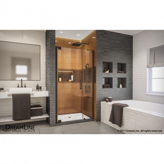 Elegance-LS 42 1/4 - 44 1/4 in. W x 72 in. H Frameless Pivot Shower Door in Oil Rubbed Bronze
