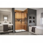 Elegance-LS 56 - 58 in. W x 72 in. H Frameless Pivot Shower Door in Satin Black