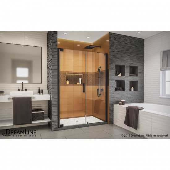 Elegance-LS 56 - 58 in. W x 72 in. H Frameless Pivot Shower Door in Satin Black
