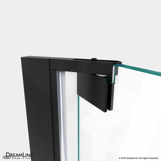 Elegance-LS 56 - 58 in. W x 72 in. H Frameless Pivot Shower Door in Satin Black