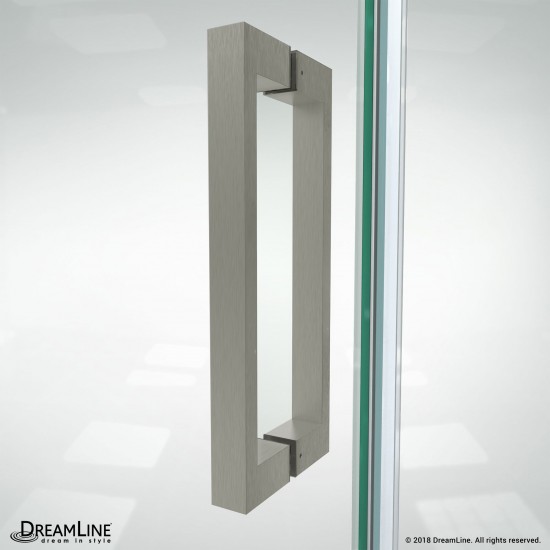 Elegance-LS 51 3/4 - 53 3/4 in. W x 72 in. H Frameless Pivot Shower Door in Brushed Nickel