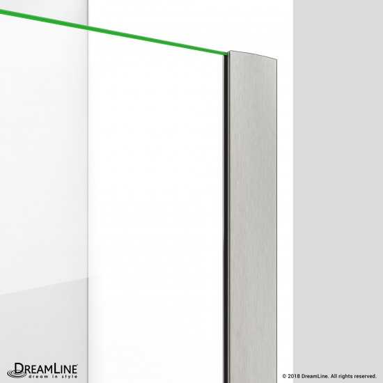 Elegance-LS 51 3/4 - 53 3/4 in. W x 72 in. H Frameless Pivot Shower Door in Brushed Nickel