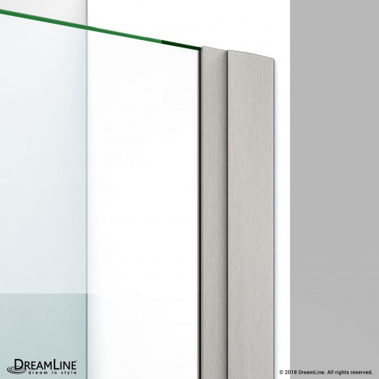 Elegance-LS 51 3/4 - 53 3/4 in. W x 72 in. H Frameless Pivot Shower Door in Brushed Nickel