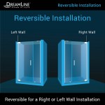 Elegance-LS 51 3/4 - 53 3/4 in. W x 72 in. H Frameless Pivot Shower Door in Satin Black