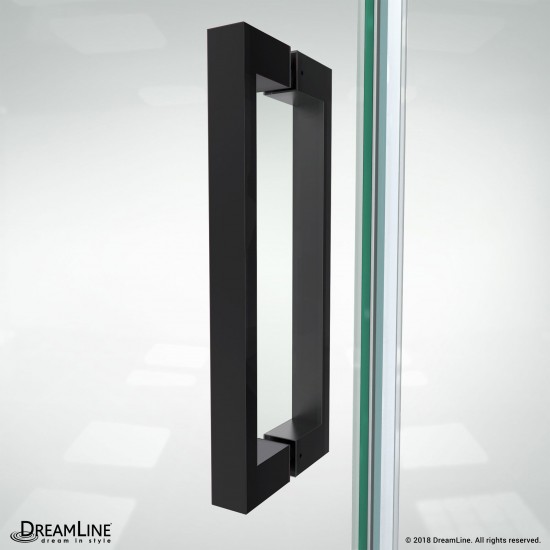 Elegance-LS 51 3/4 - 53 3/4 in. W x 72 in. H Frameless Pivot Shower Door in Satin Black