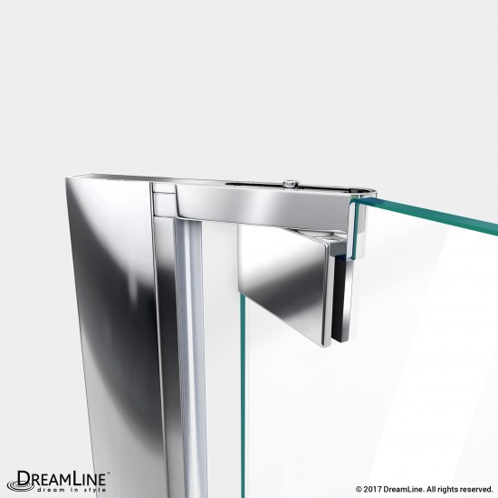 Elegance-LS 63 3/4 - 65 3/4 in. W x 72 in. H Frameless Pivot Shower Door in Chrome