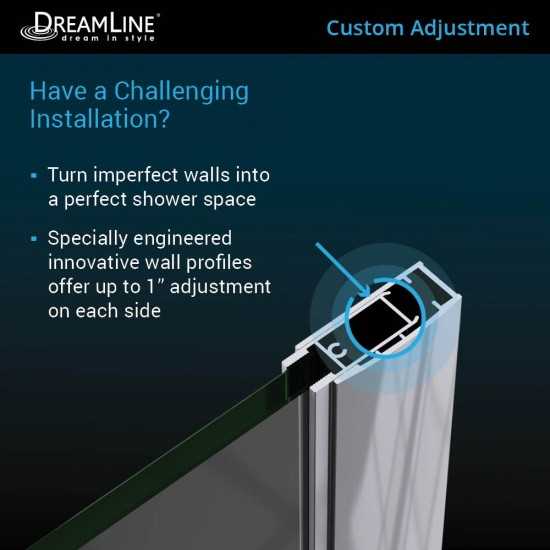 Elegance-LS 63 3/4 - 65 3/4 in. W x 72 in. H Frameless Pivot Shower Door in Satin Black