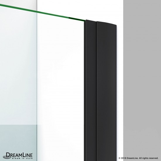 Elegance-LS 63 3/4 - 65 3/4 in. W x 72 in. H Frameless Pivot Shower Door in Satin Black