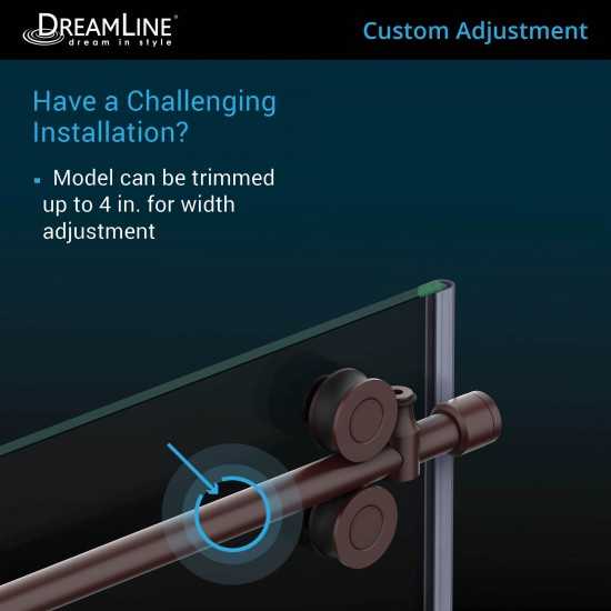Enigma-XO 44-48 in. W x 76 in. H Fully Frameless Sliding Shower Door in Oil Rubbed Bronze
