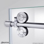 Enigma-XO 44-48 in. W x 76 in. H Fully Frameless Sliding Shower Door in Brushed Stainless Steel