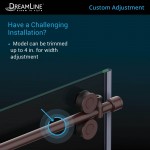 Enigma-XO 56-60 in. W x 76 in. H Fully Frameless Sliding Shower Door in Polished Stainless Steel