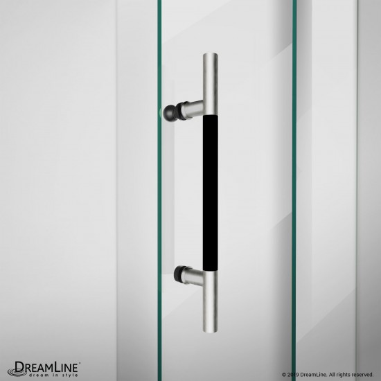 Enigma-XO 56-60 in. W x 76 in. H Frameless Clear Glass Sliding Shower Door in Brushed Tuxedo