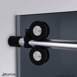 Enigma-XO 56-60 in. W x 76 in. H Frameless Smoke Gray Glass Sliding Shower Door in Brushed Tuxedo