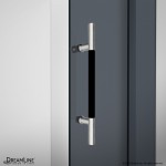 Enigma-XO 56-60 in. W x 76 in. H Frameless Smoke Gray Glass Sliding Shower Door in Brushed Tuxedo