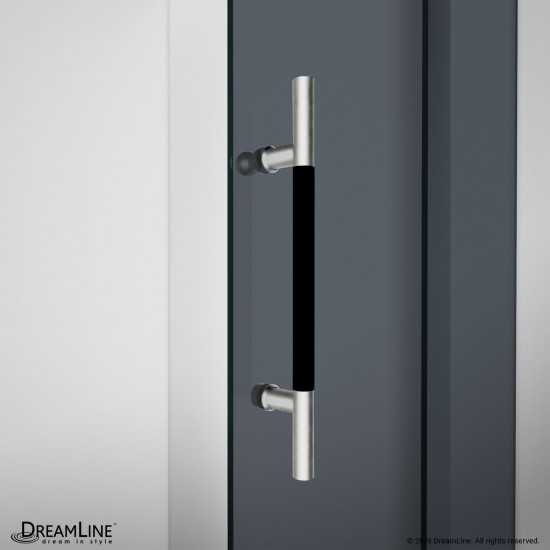 Enigma-XO 56-60 in. W x 76 in. H Frameless Smoke Gray Glass Sliding Shower Door in Brushed Tuxedo