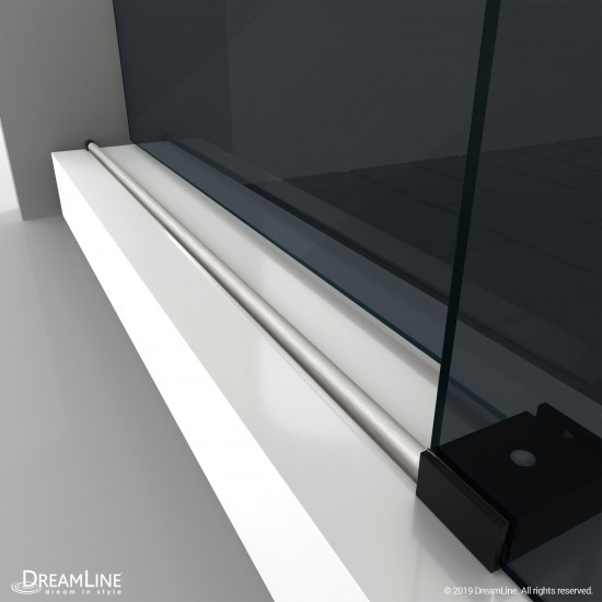 Enigma-XO 56-60 in. W x 76 in. H Frameless Smoke Gray Glass Sliding Shower Door in Brushed Tuxedo