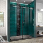 Enigma-XO 56-60 in. W x 76 in. H Frameless Smoke Gray Glass Sliding Shower Door in Polished Tuxedo