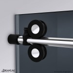 Enigma-XO 56-60 in. W x 76 in. H Frameless Smoke Gray Glass Sliding Shower Door in Polished Tuxedo