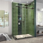 Enigma-XO 32 1/2 in. D x 44 3/8-48 3/8 in. W x 76 in. H Frameless Shower Enclosure in Oil Rubbed Bronze Stainless Steel