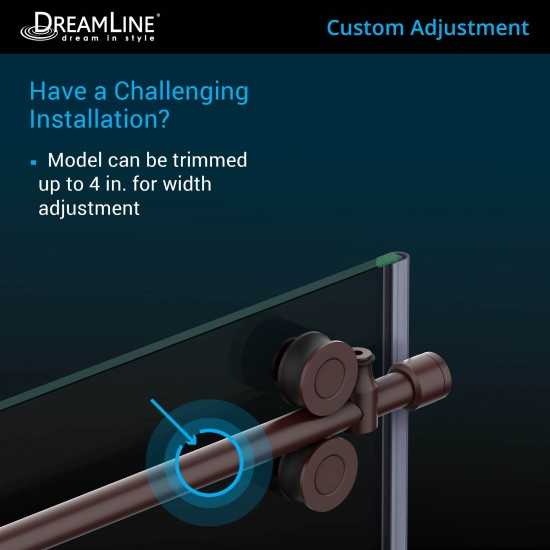 Enigma-XO 32 1/2 in. D x 44 3/8-48 3/8 in. W x 76 in. H Frameless Shower Enclosure in Oil Rubbed Bronze Stainless Steel