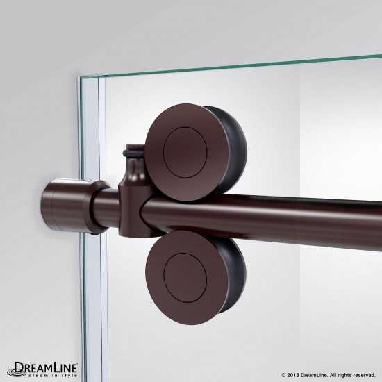 Enigma-XO 32 1/2 in. D x 44 3/8-48 3/8 in. W x 76 in. H Frameless Shower Enclosure in Oil Rubbed Bronze Stainless Steel