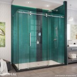 Enigma-XO 32 1/2 in. D x 68 3/8-72 3/8 in. W x 76 in. H Frameless Shower Enclosure in Brushed Stainless Steel