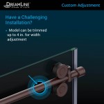 Enigma-XO 34 1/2 in. D x 44 3/8-48 3/8 in. W x 76 in. H Frameless Shower Enclosure in Brushed Stainless Steel