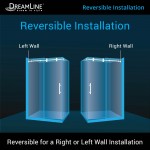 Enigma-XO 34 1/2 in. D x 44 3/8-48 3/8 in. W x 76 in. H Frameless Shower Enclosure in Brushed Stainless Steel