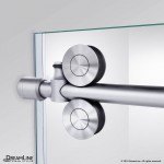 Enigma-XO 34 1/2 in. D x 44 3/8-48 3/8 in. W x 76 in. H Frameless Shower Enclosure in Brushed Stainless Steel