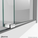 Enigma-XO 34 1/2 in. D x 44 3/8-48 3/8 in. W x 76 in. H Frameless Shower Enclosure in Brushed Stainless Steel