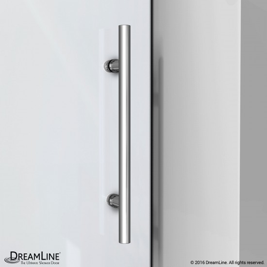 Enigma-XO 34 1/2 in. D x 56 3/8-60 3/8 in. W x 76 in. H Frameless Shower Enclosure in Polished Stainless Steel