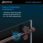 Enigma-XO 34 1/2 in. D x 68 3/8-72 3/8 in. W x 76 in. H Frameless Shower Enclosure in Polished Stainless Steel
