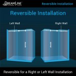 Enigma-XO 34 1/2 in. D x 68 3/8-72 3/8 in. W x 76 in. H Frameless Shower Enclosure in Polished Stainless Steel