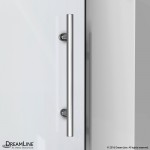 Enigma-XO 34 1/2 in. D x 68 3/8-72 3/8 in. W x 76 in. H Frameless Shower Enclosure in Polished Stainless Steel