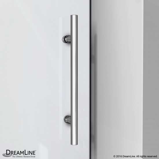 Enigma-XO 34 1/2 in. D x 68 3/8-72 3/8 in. W x 76 in. H Frameless Shower Enclosure in Polished Stainless Steel