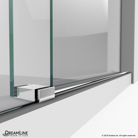 Enigma-XO 34 1/2 in. D x 68 3/8-72 3/8 in. W x 76 in. H Frameless Shower Enclosure in Polished Stainless Steel