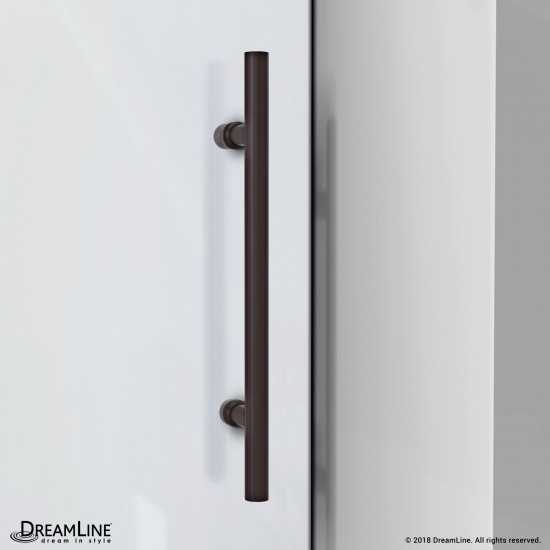 Enigma-XO 34 1/2 in. D x 50-54 in. W x 76 in. H Frameless Shower Enclosure in Oil Rubbed Bronze Stainless Steel
