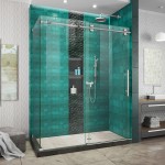 Enigma-XO 34 1/2 in. D x 50-54 in. W x 76 in. H Frameless Shower Enclosure in Brushed Stainless Steel