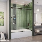 Enigma-XO 55-59 in. W x 62 in. H Fully Frameless Sliding Tub Door in Oil Rubbed Bronze