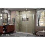 Unidoor-X 69 1/2 in. W x 30 3/8 in. D x 72 in. H Frameless Hinged Shower Enclosure in Brushed Nickel