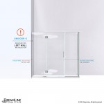 Unidoor-X 69 1/2 in. W x 30 3/8 in. D x 72 in. H Frameless Hinged Shower Enclosure in Brushed Nickel