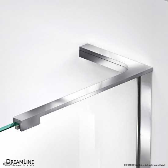 Unidoor-X 69 1/2 in. W x 30 3/8 in. D x 72 in. H Frameless Hinged Shower Enclosure in Chrome