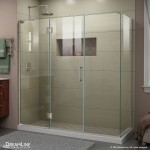 Unidoor-X 69 1/2 in. W x 34 3/8 in. D x 72 in. H Frameless Hinged Shower Enclosure in Brushed Nickel