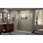 Unidoor-X 70 in. W x 34 3/8 in. D x 72 in. H Frameless Hinged Shower Enclosure in Brushed Nickel