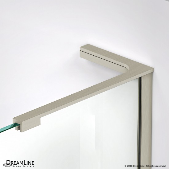 Unidoor-X 70 1/2 in. W x 30 3/8 in. D x 72 in. H Frameless Hinged Shower Enclosure in Brushed Nickel