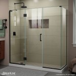 Unidoor-X 70 1/2 in. W x 30 3/8 in. D x 72 in. H Frameless Hinged Shower Enclosure in Satin Black