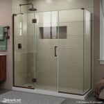 Unidoor-X 70 1/2 in. W x 34 3/8 in. D x 72 in. H Frameless Hinged Shower Enclosure in Oil Rubbed Bronze