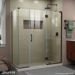 Unidoor-X 63 1/2 in. W x 34 3/8 in. D x 72 in. H Frameless Hinged Shower Enclosure in Oil Rubbed Bronze