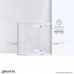 Unidoor-X 64 1/2 in. W x 30 3/8 in. D x 72 in. H Frameless Hinged Shower Enclosure in Oil Rubbed Bronze