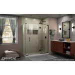 Unidoor-X 57 in. W x 30 3/8 in. D x 72 in. H Frameless Hinged Shower Enclosure in Satin Black